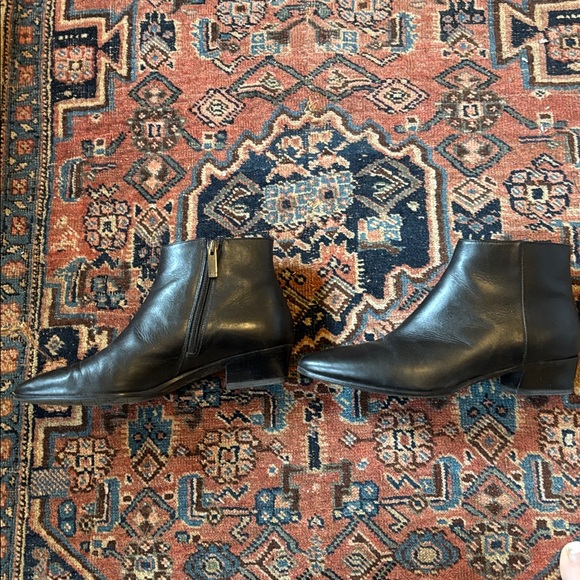 Aquatalia Black Leather Pointed-Toe Ankle Booties - Picture 3 of 6